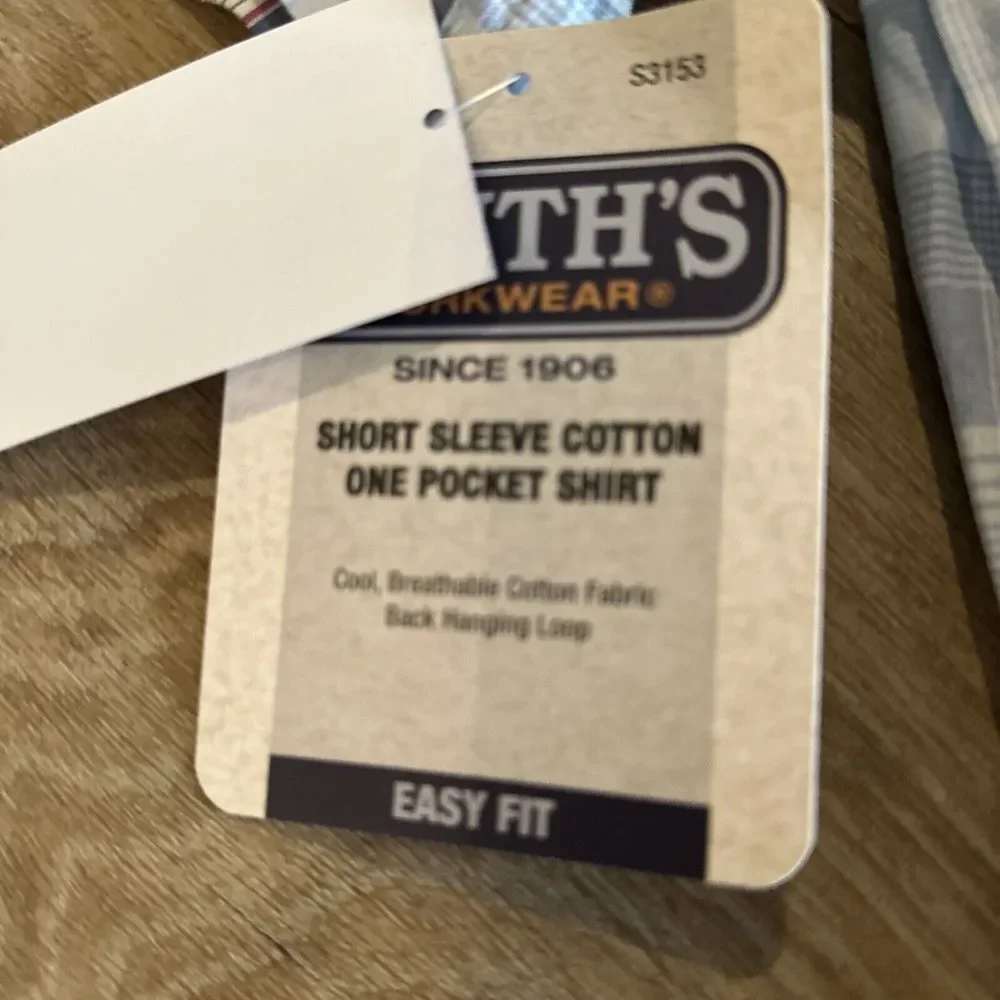 Smith's Workwear‎ Men's Blue Plaid Short Sleeve Button Down Shirt Medium NEW
